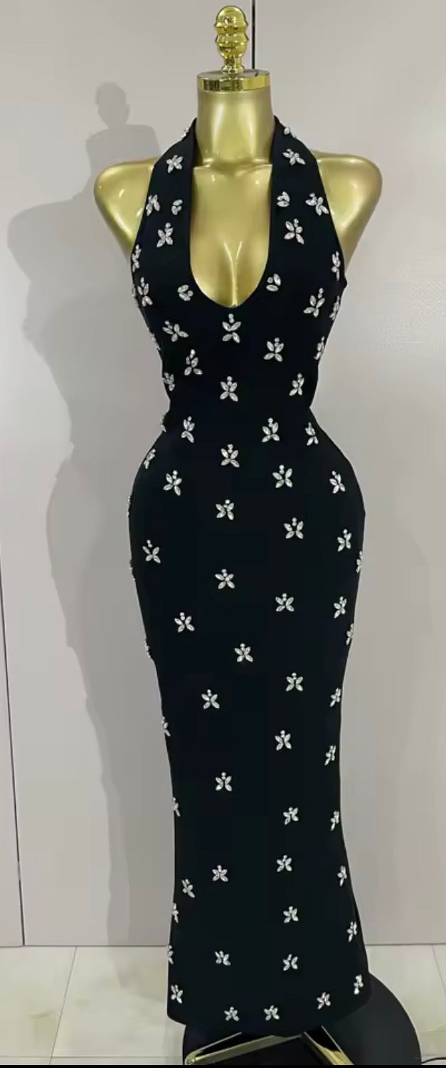 The Midnight Starlight Halter Dress – Teasers Boutique