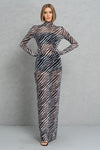 MESH MAXI DRESS WITH GLOVES
