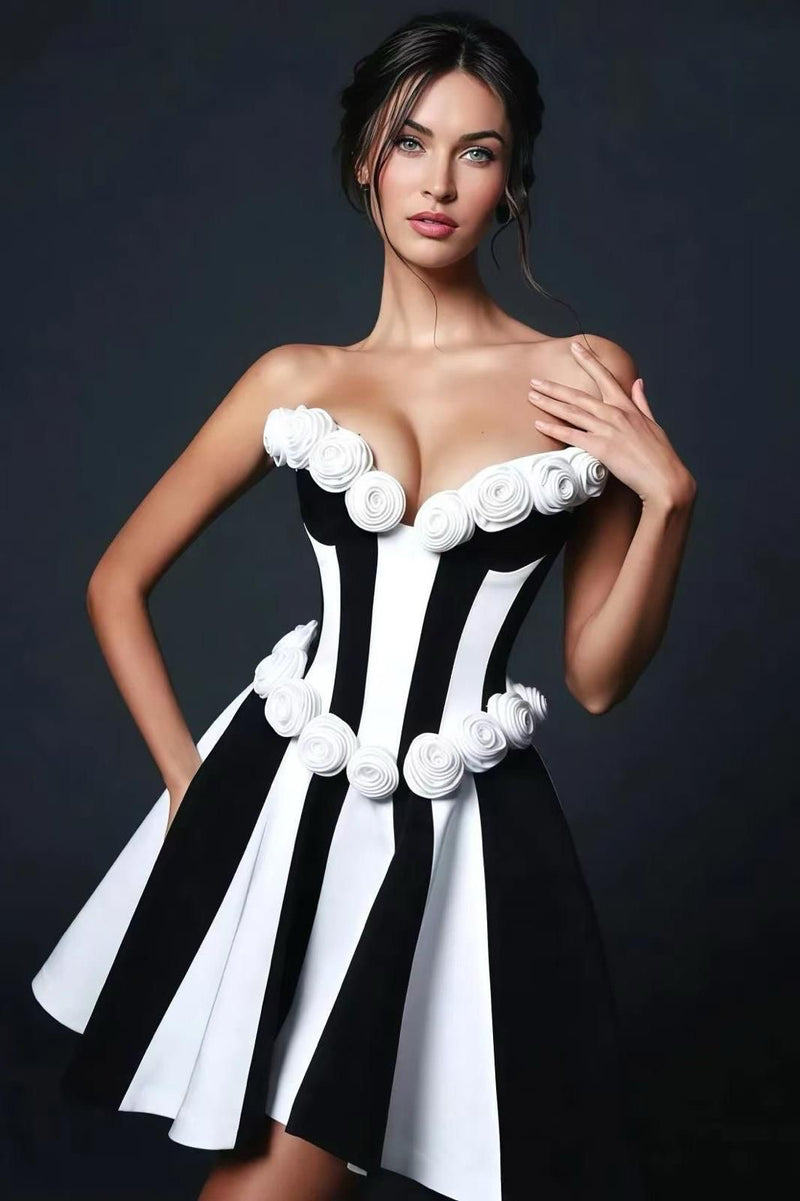 BANDAGE B/W DRESS