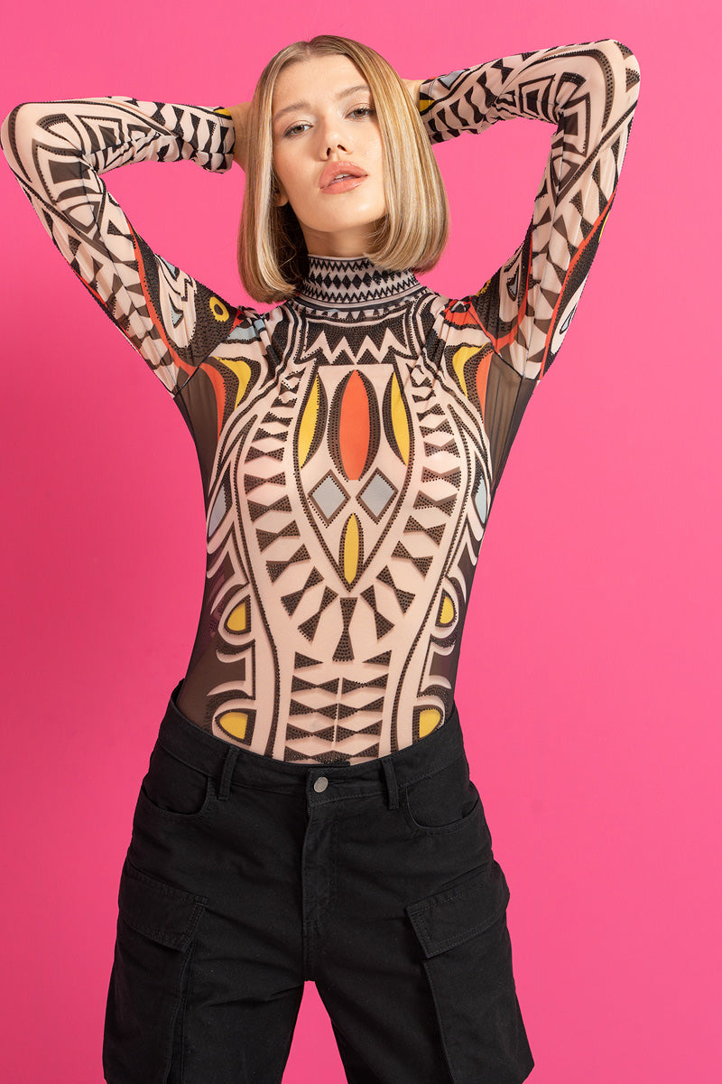 BEADED ABSTRACT TOP