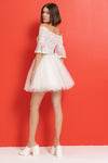 SHOUDER SMOCKED TUTU DRESS