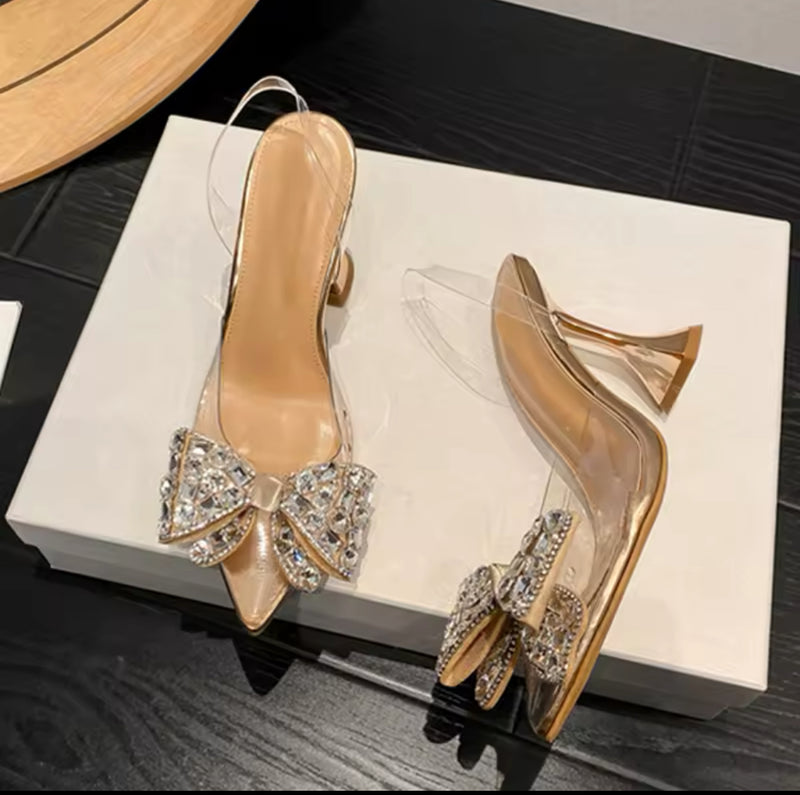 BOW CLEAR RHINESTONE SHOE