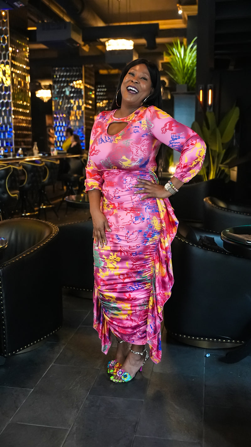 SIDE RUFFLE DRESS