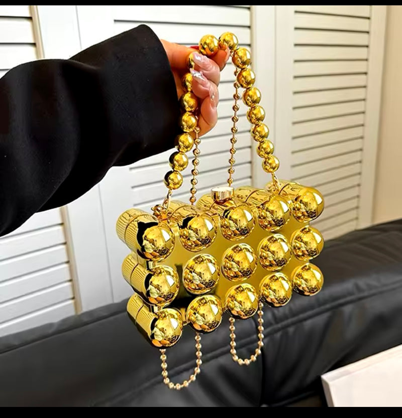 BALL CLUTCH PURSE