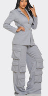 Structured Blazer and Cargo Pant Set