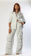 Structured Blazer and Cargo Pant Set