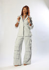 Structured Blazer and Cargo Pant Set