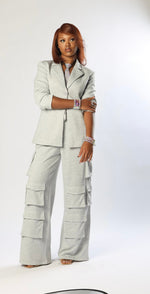 Structured Blazer and Cargo Pant Set