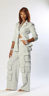 Structured Blazer and Cargo Pant Set