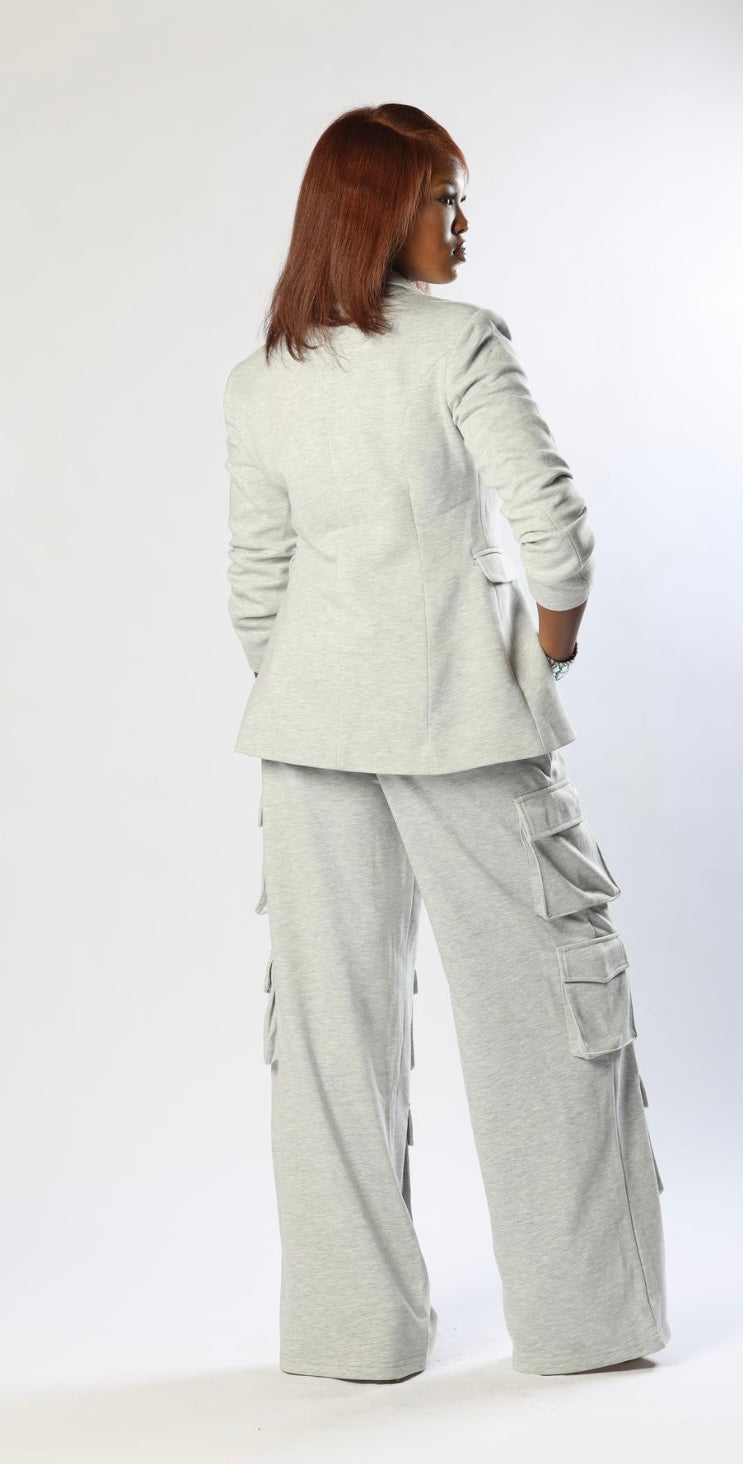 Structured Blazer and Cargo Pant Set