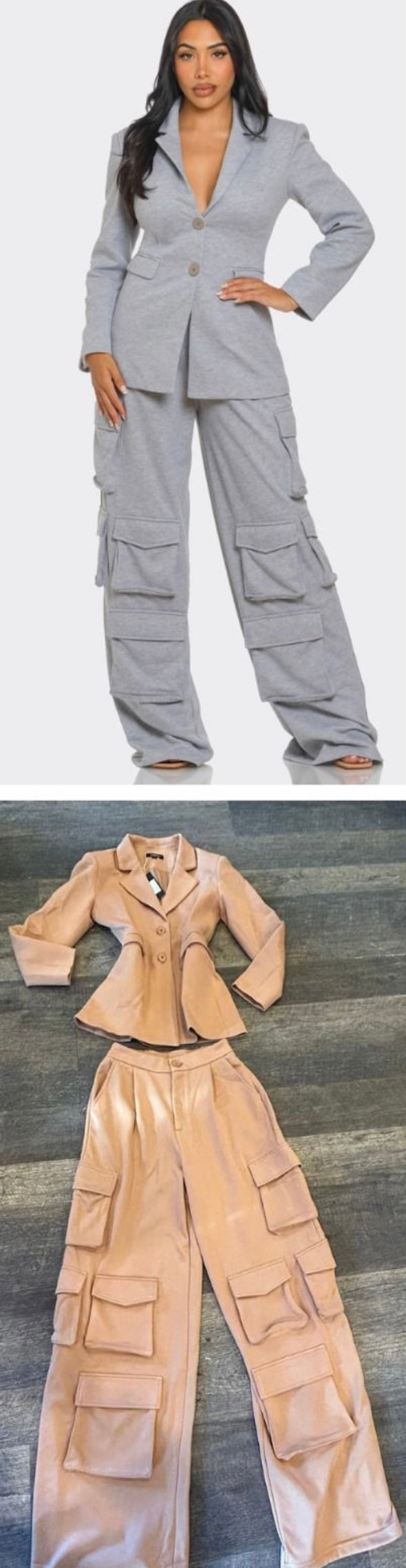 Structured Blazer and Cargo Pant Set