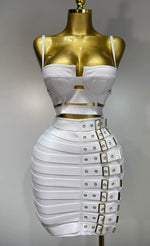Bandage Buckle Skirt Set