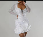 RHINESTONE RUFFLE DRESS