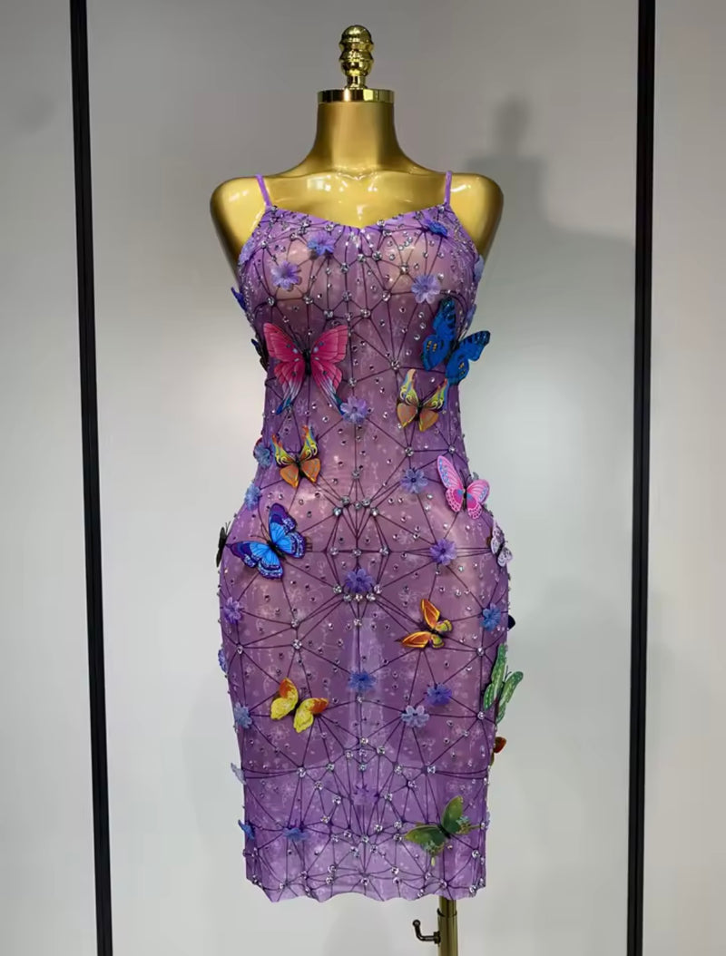 Butterfly Mesh Dress
