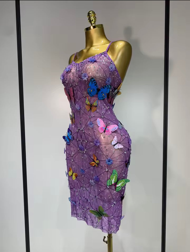 Butterfly Mesh Dress