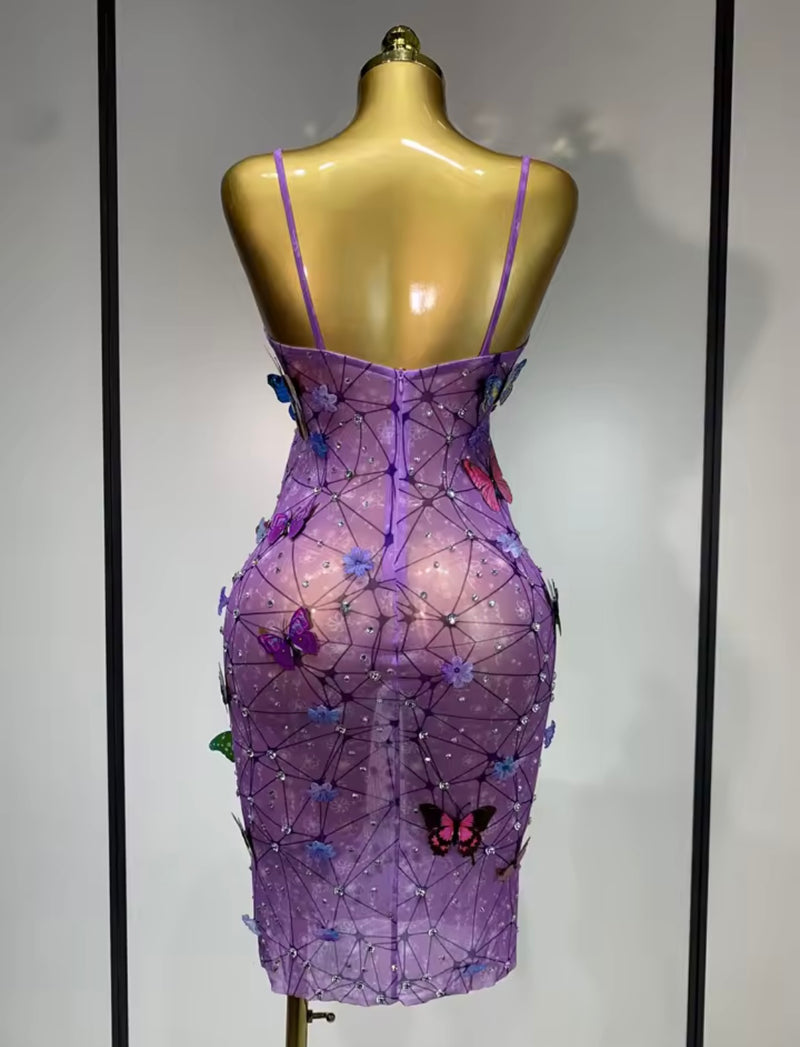 Butterfly Mesh Dress