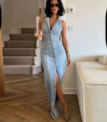 Denim maxi dress