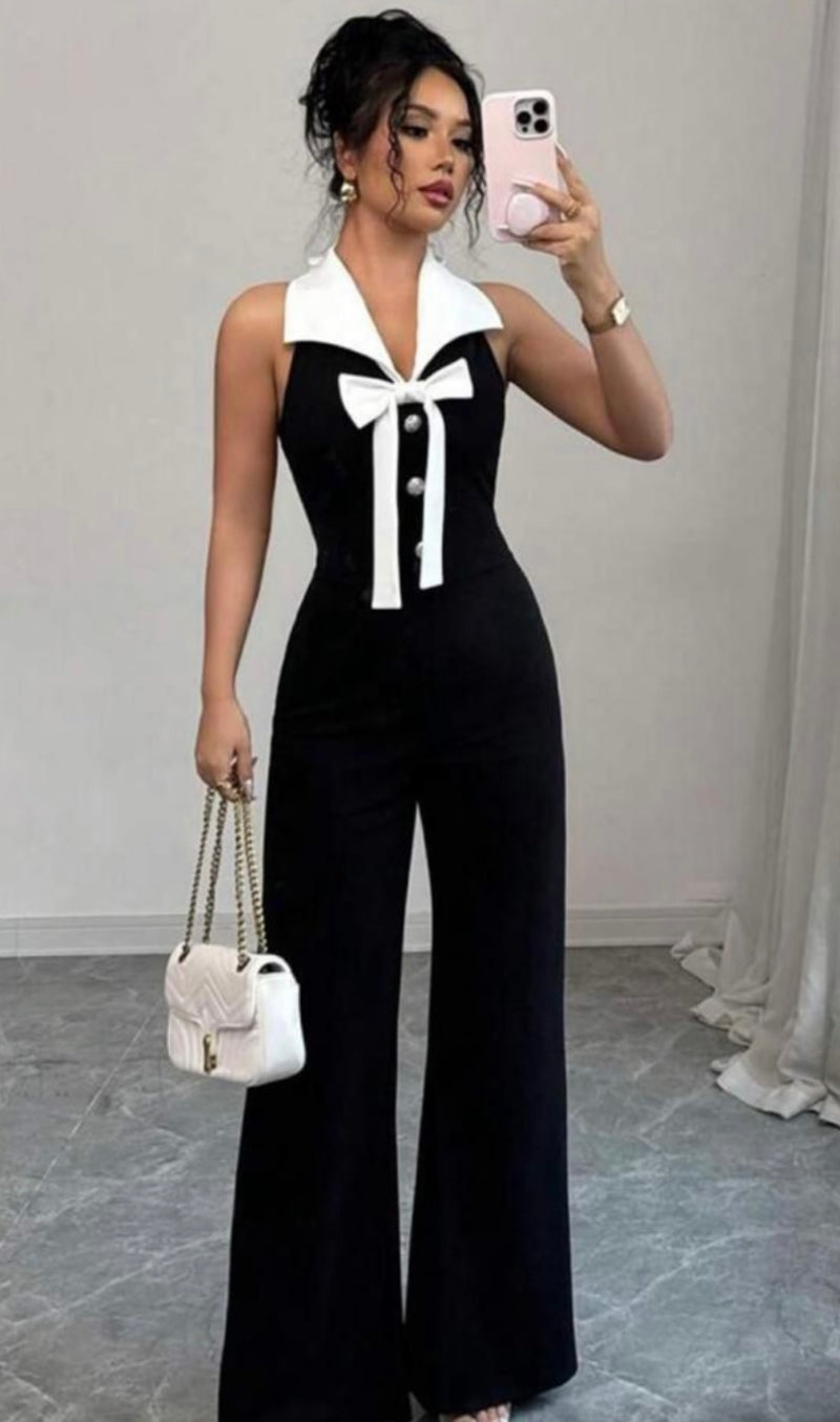 Tuxedo look jumpsuit