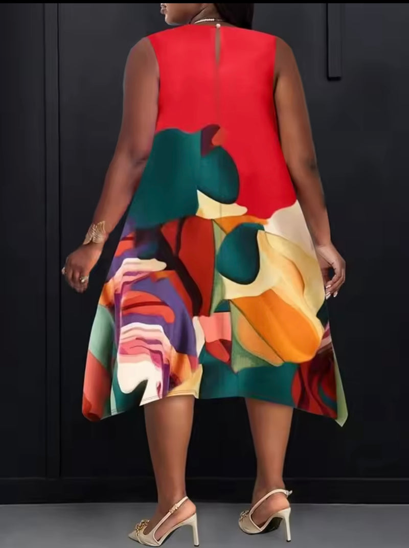 Abstract Plus Size Dress