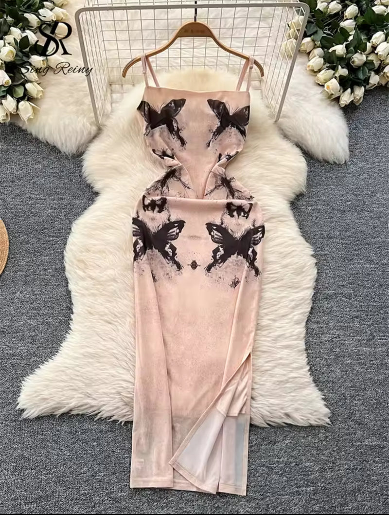 Butterfly mesh dress