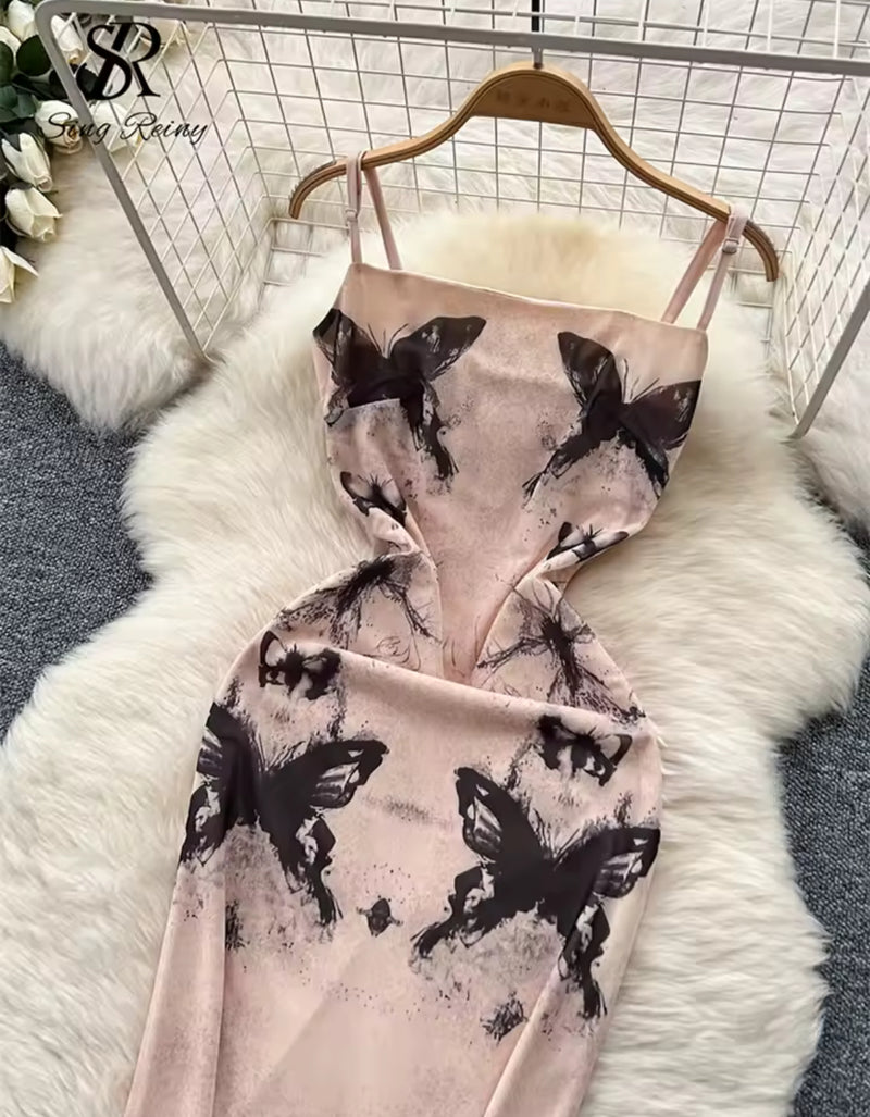 Butterfly mesh dress
