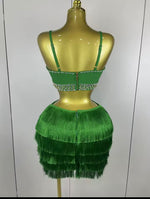 Green Goddess Fringe Dress
