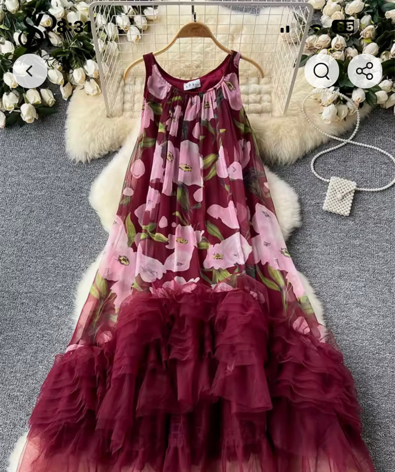 Floral Fluff Plus Dress