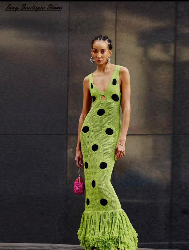 Mint Dot Maxi Dress