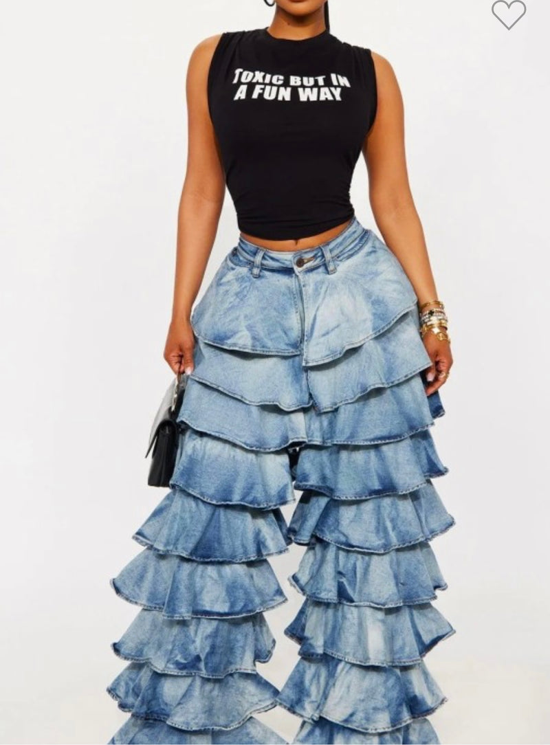 Waffle Denim Pant