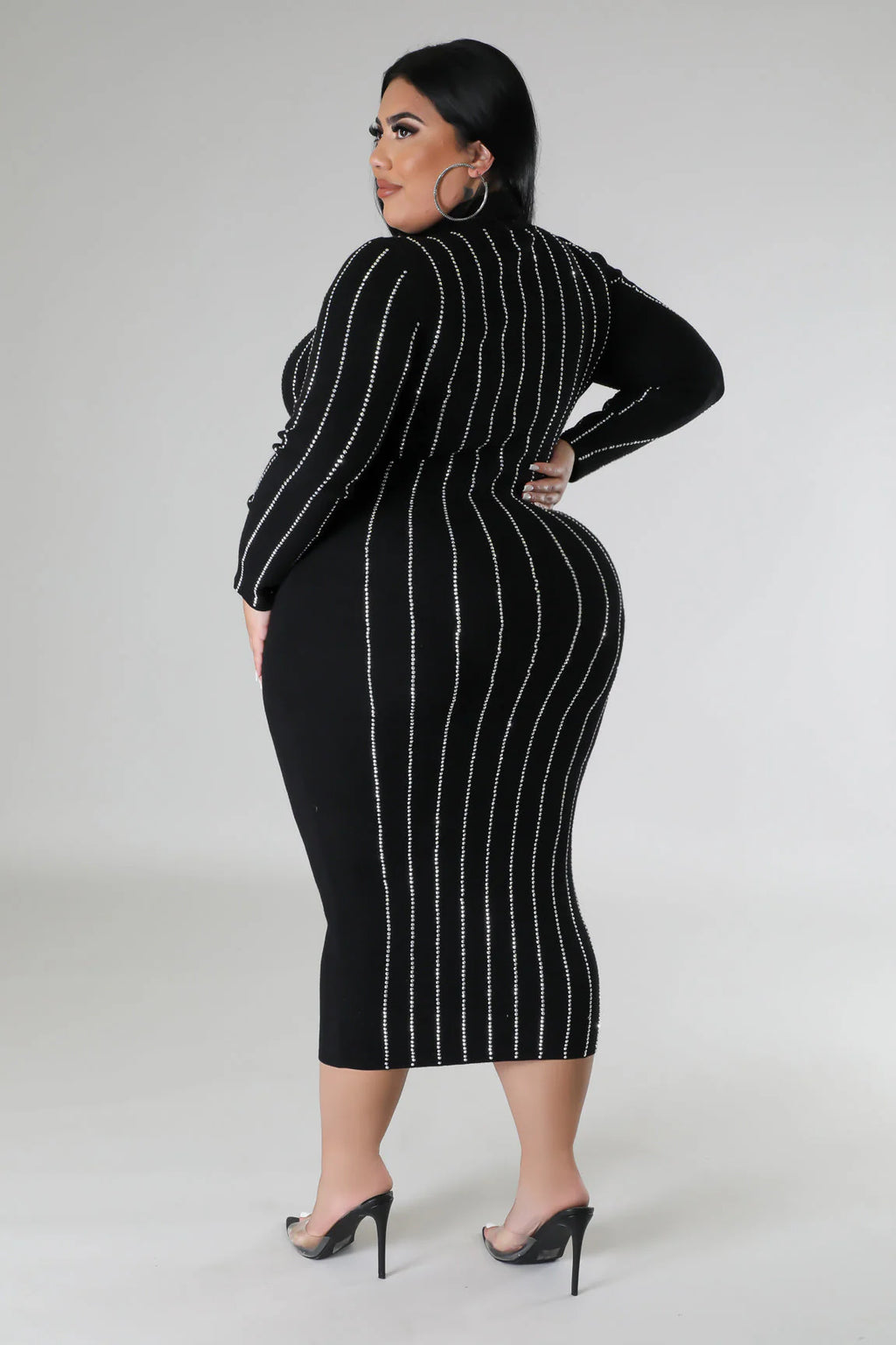 Rhinestone Sweater Plus Dress