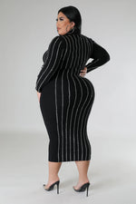 Rhinestone Sweater Plus Dress
