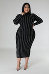 Rhinestone Sweater Plus Dress