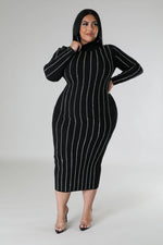 Rhinestone Sweater Plus Dress