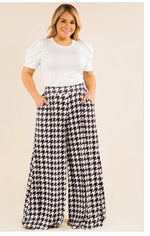 HOUNDTOOTH WIDE LEG PANT