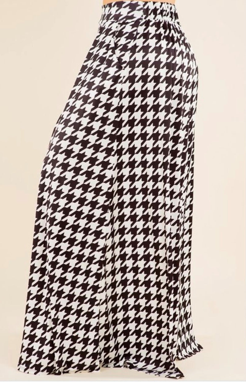 HOUNDTOOTH WIDE LEG PANT